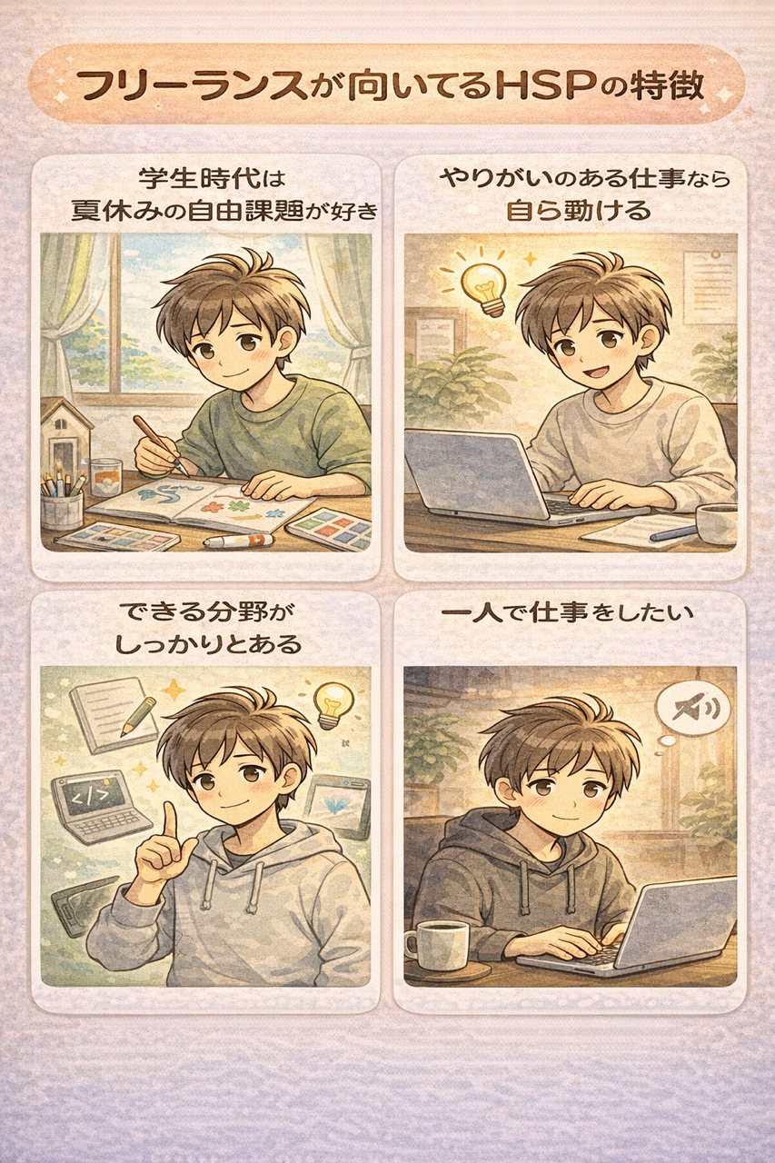 フリーランスに向いてるHSPの特徴