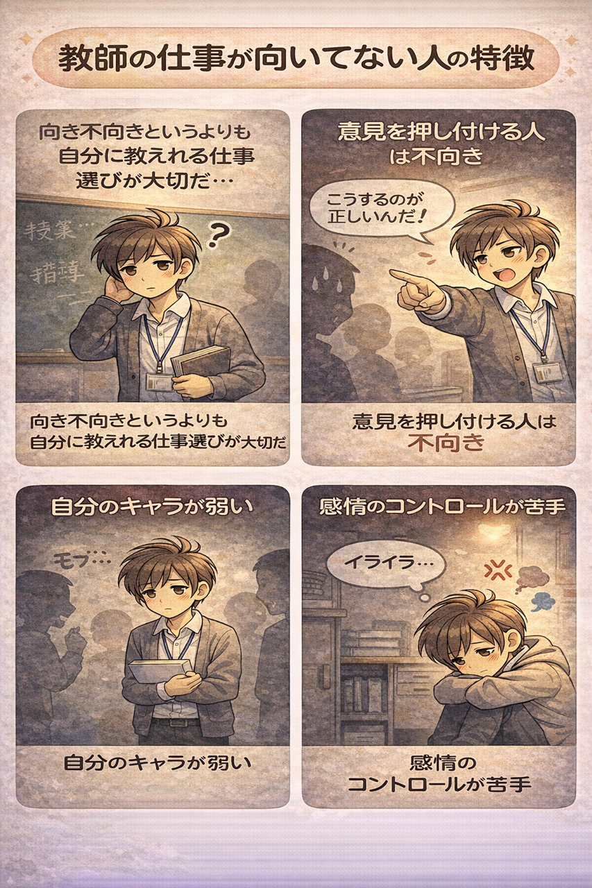 教師の仕事が向いてない人の特徴