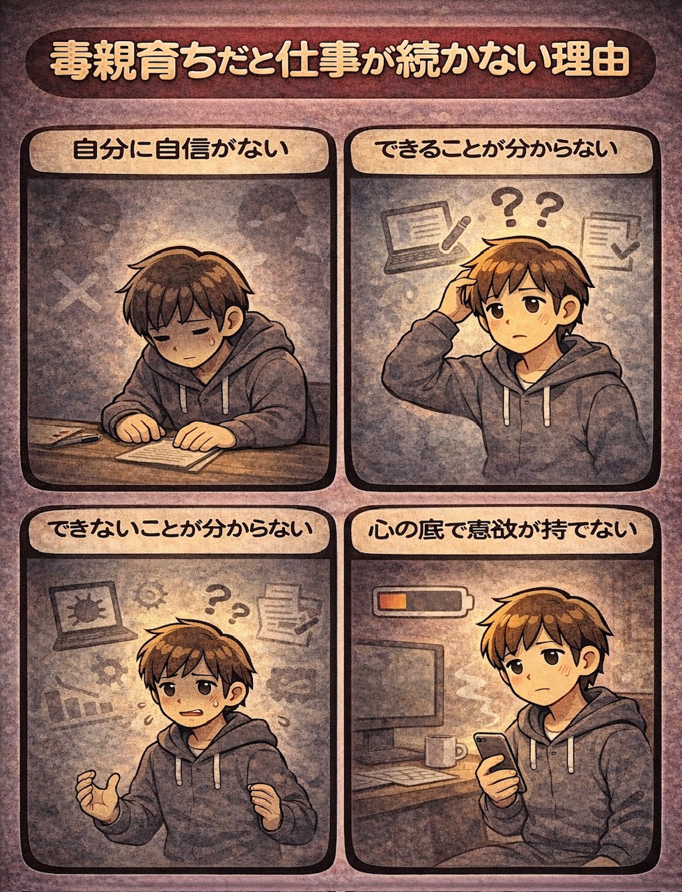 アダルトチルドレンだと仕事が続かない理由