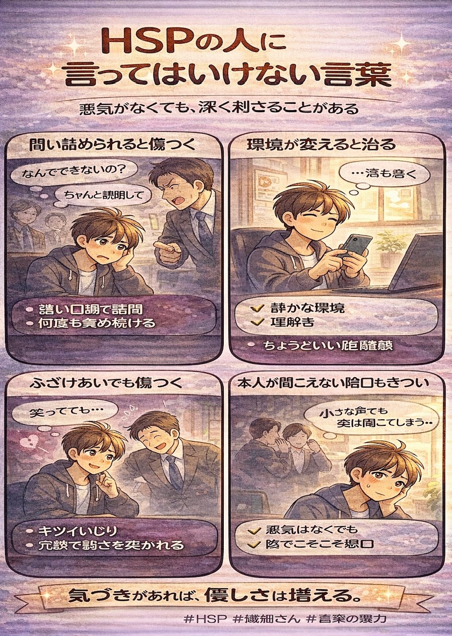 HSPの人に言ってはいけない言葉