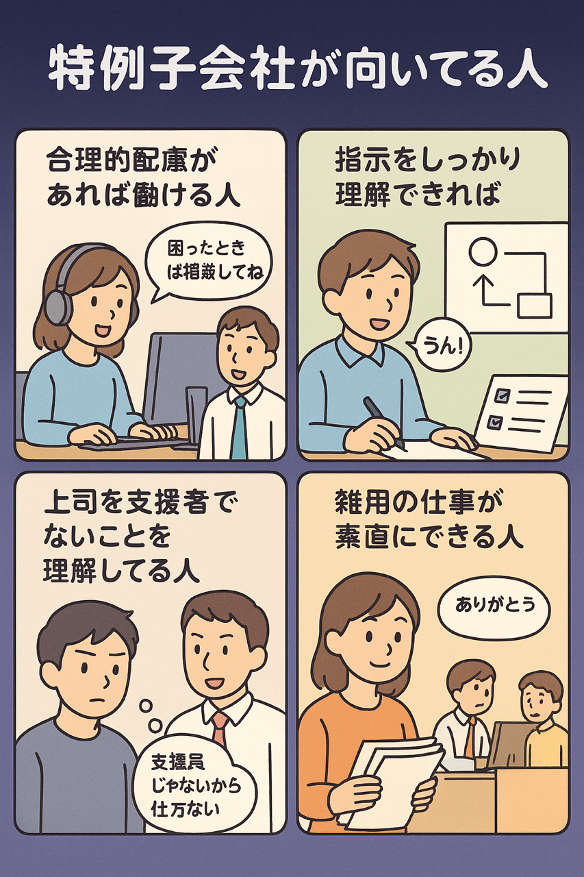 特例子会社が向いてる人の共通点