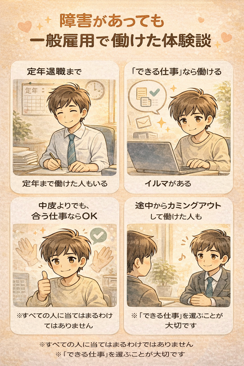 障害があっても一般雇用で働けた体験談