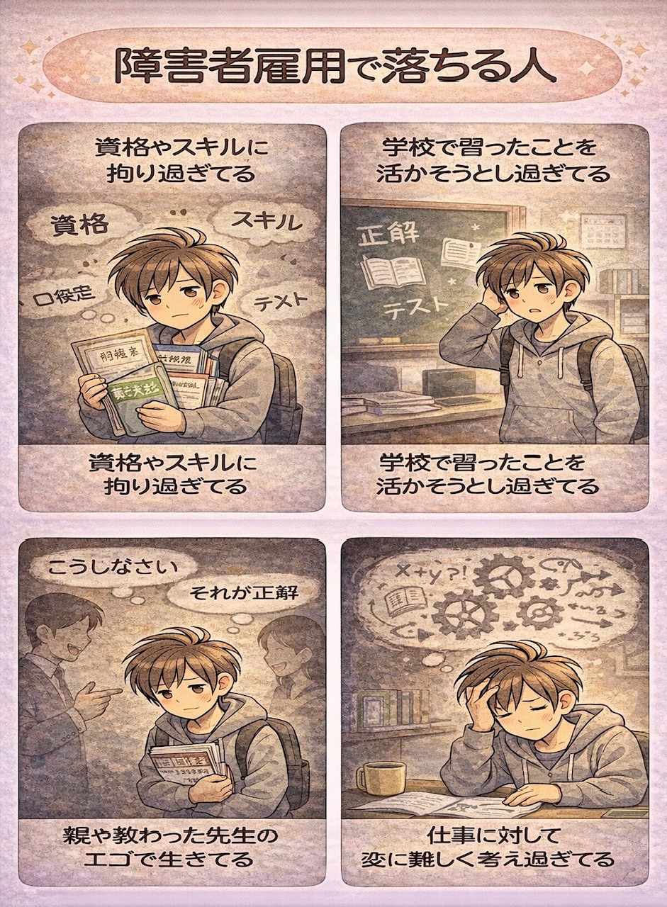 障害者雇用で落ちる人