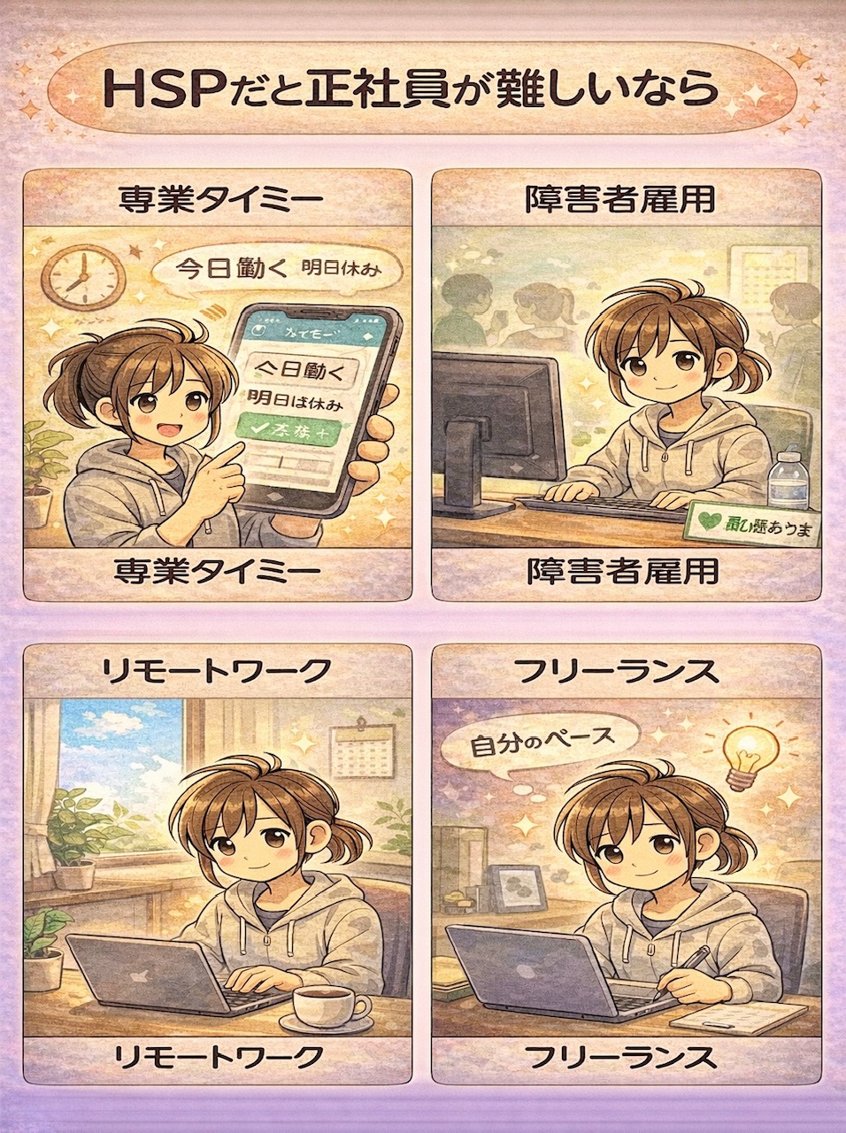 HSPだと正社員が難しいなら