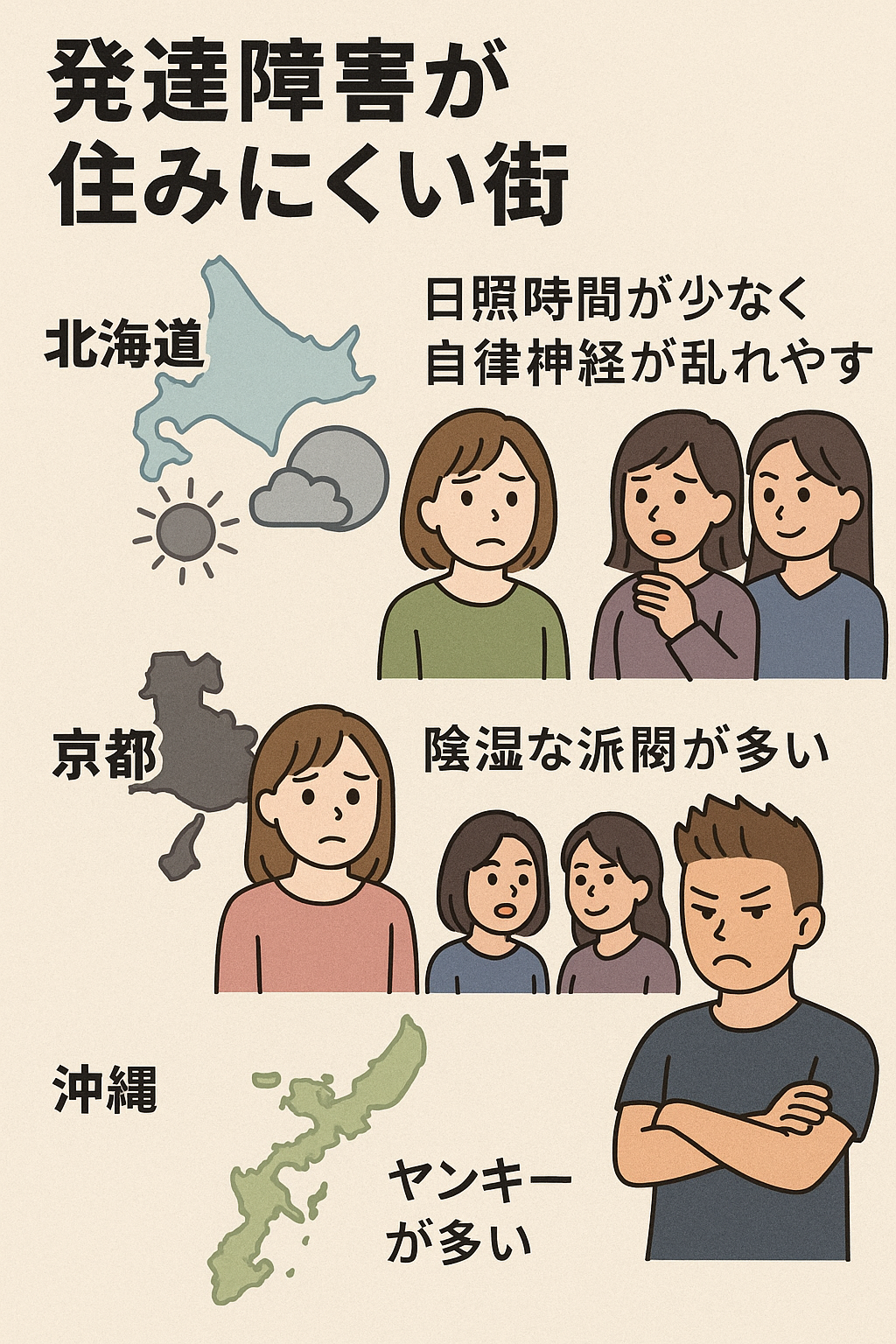 発達障害の人が住みにくい街