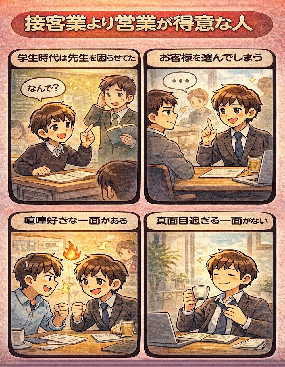 接客業よりも営業が向いてる人