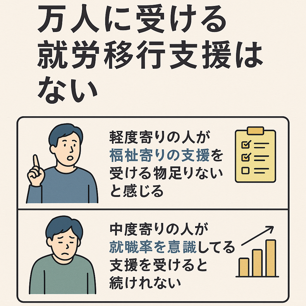 万人に受ける支援を受けれる就労移行支援は存在しない