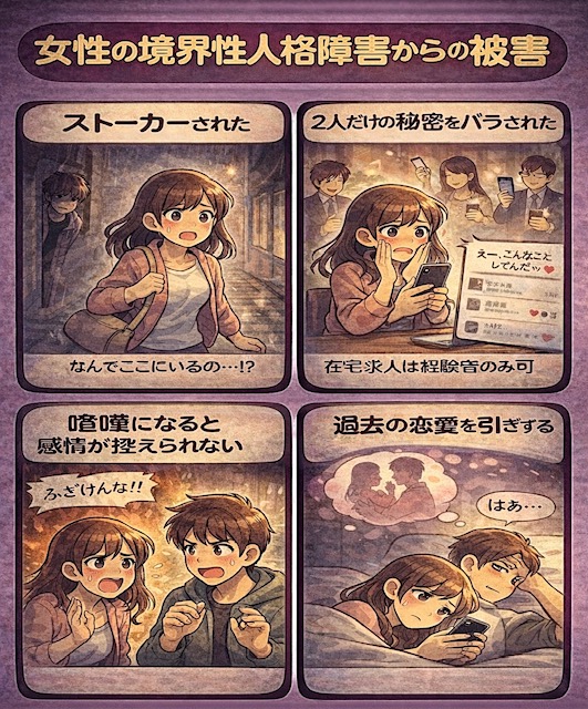 境界性人格障害の男性からの被害例