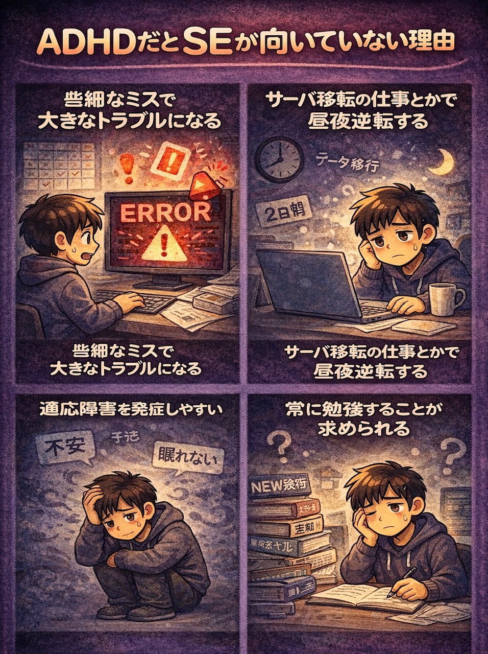 ADHDだとSEが向いていない理由