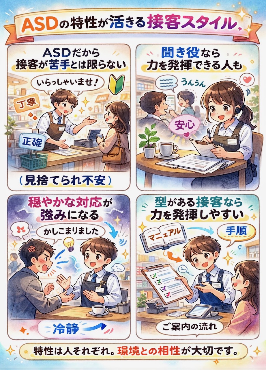 ASDの特性が活きる接客スタイル