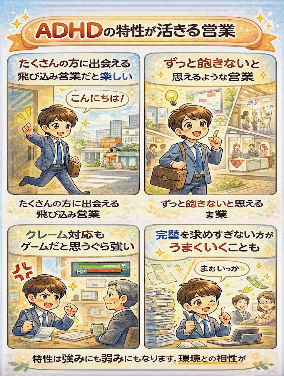 ADHDの特性が活きる営業