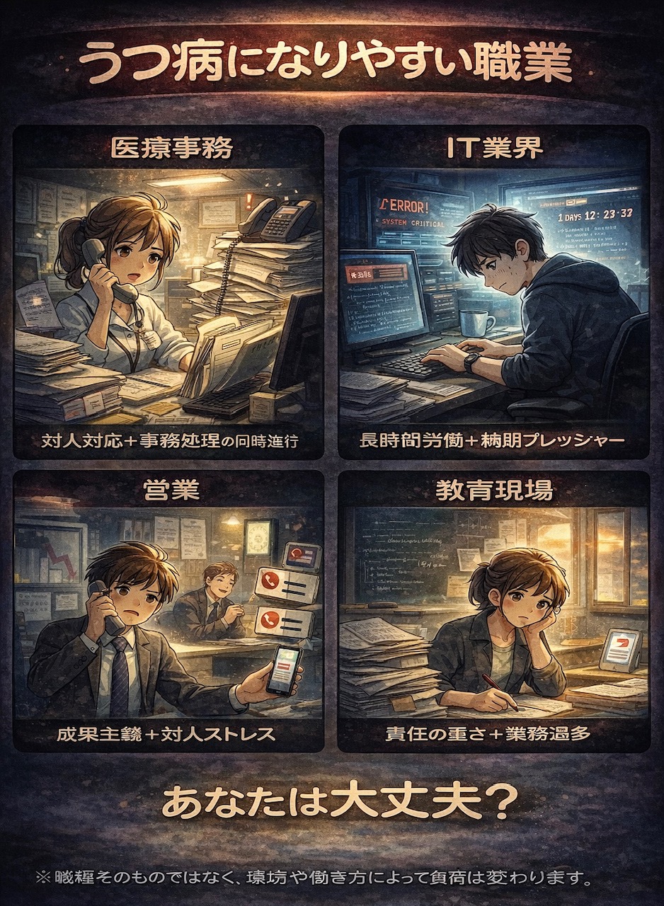 うつ病になりやすい職業