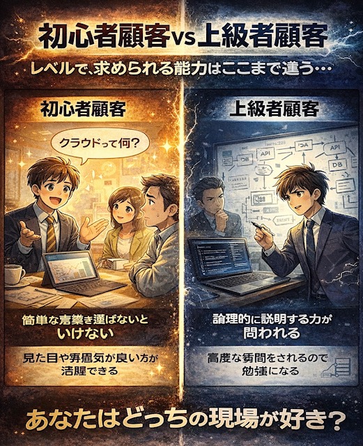 お客様側があなたよりもITの知識があるかない