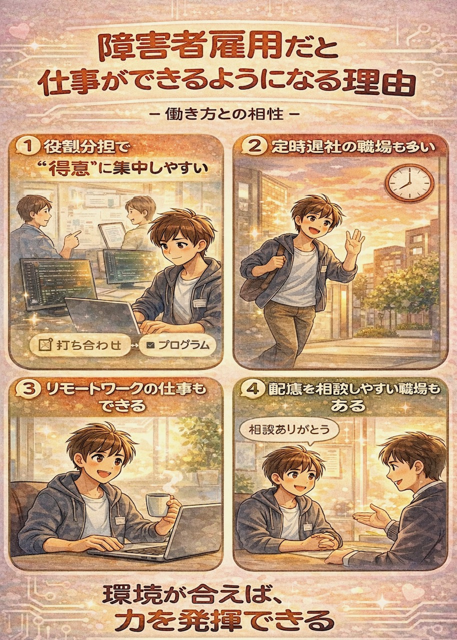 障害者雇用だと仕事ができるようになる理由