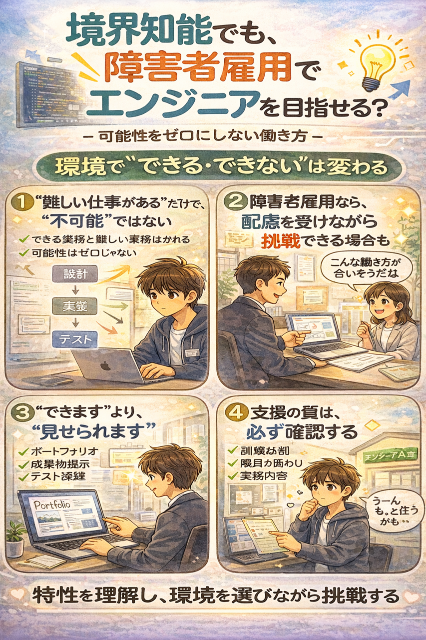 境界知能で活躍できるなら障害者雇用でエンジニア