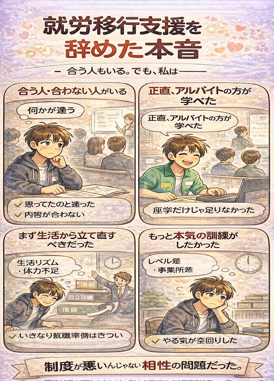 就労移行支援を辞めた利用者のリアルな声