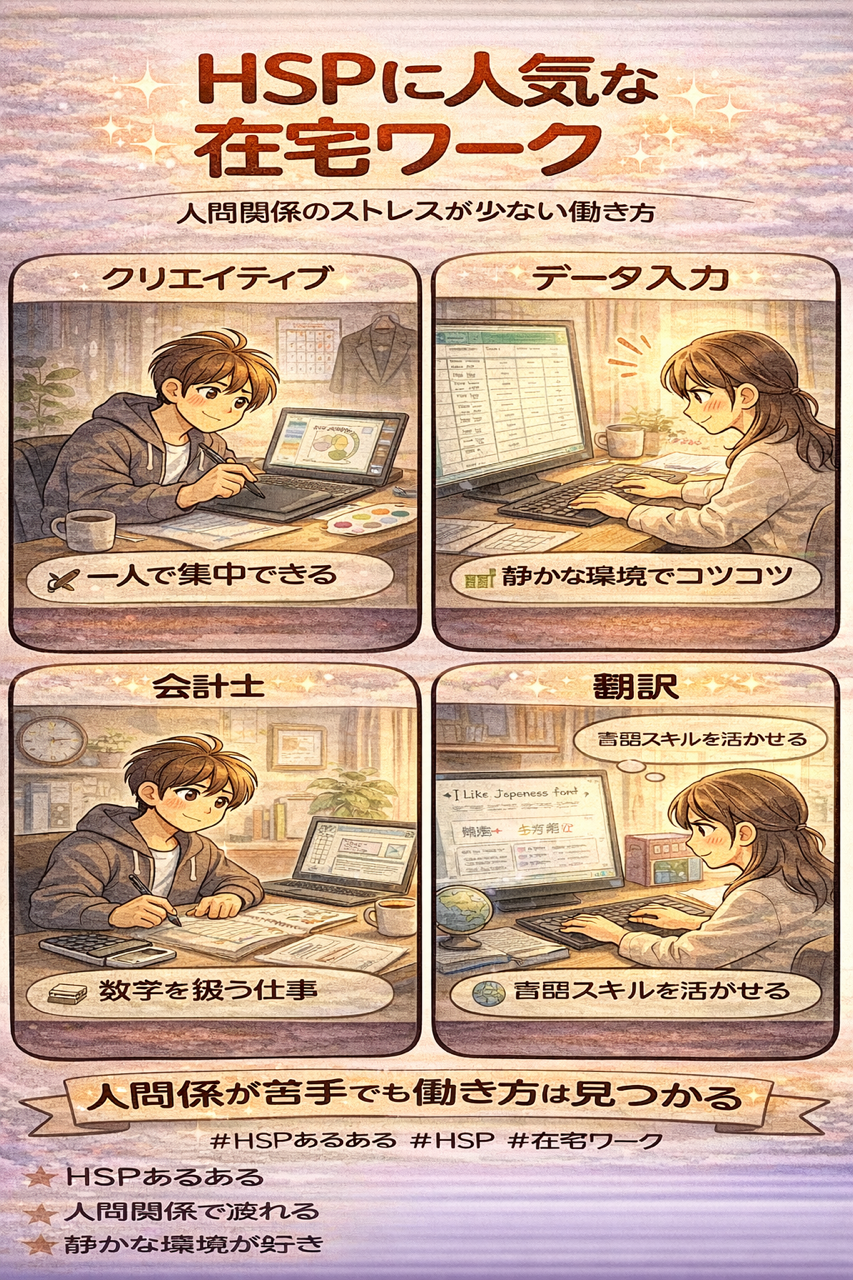 HSPに人気な在宅ワーク