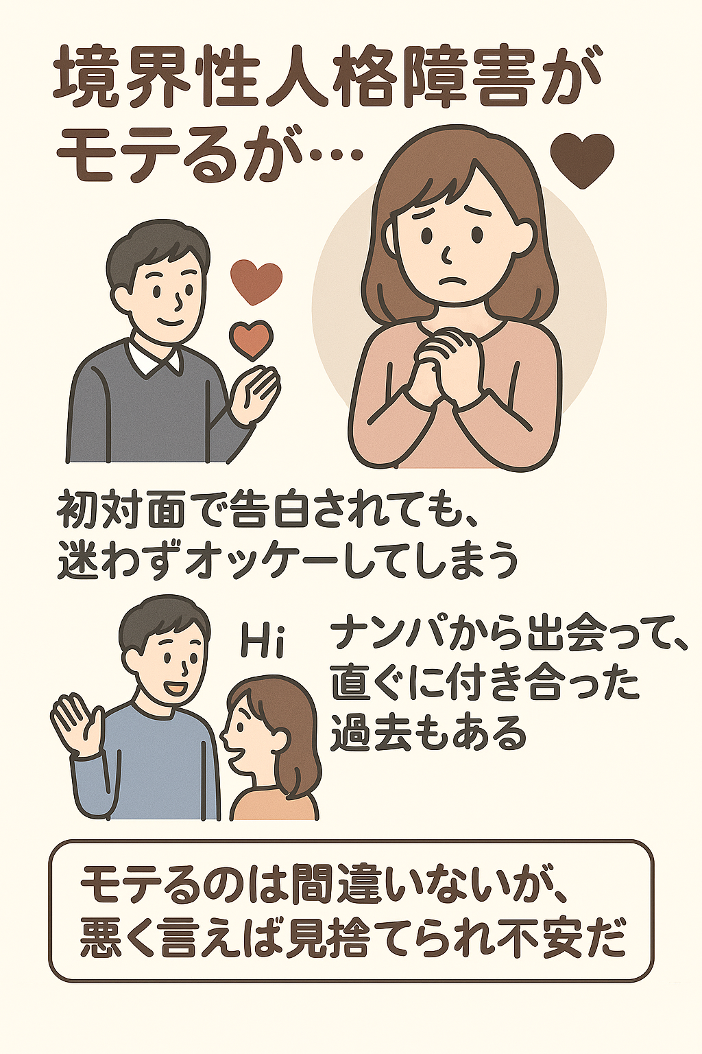 良くも悪くもすぐに恋人ができてしまう