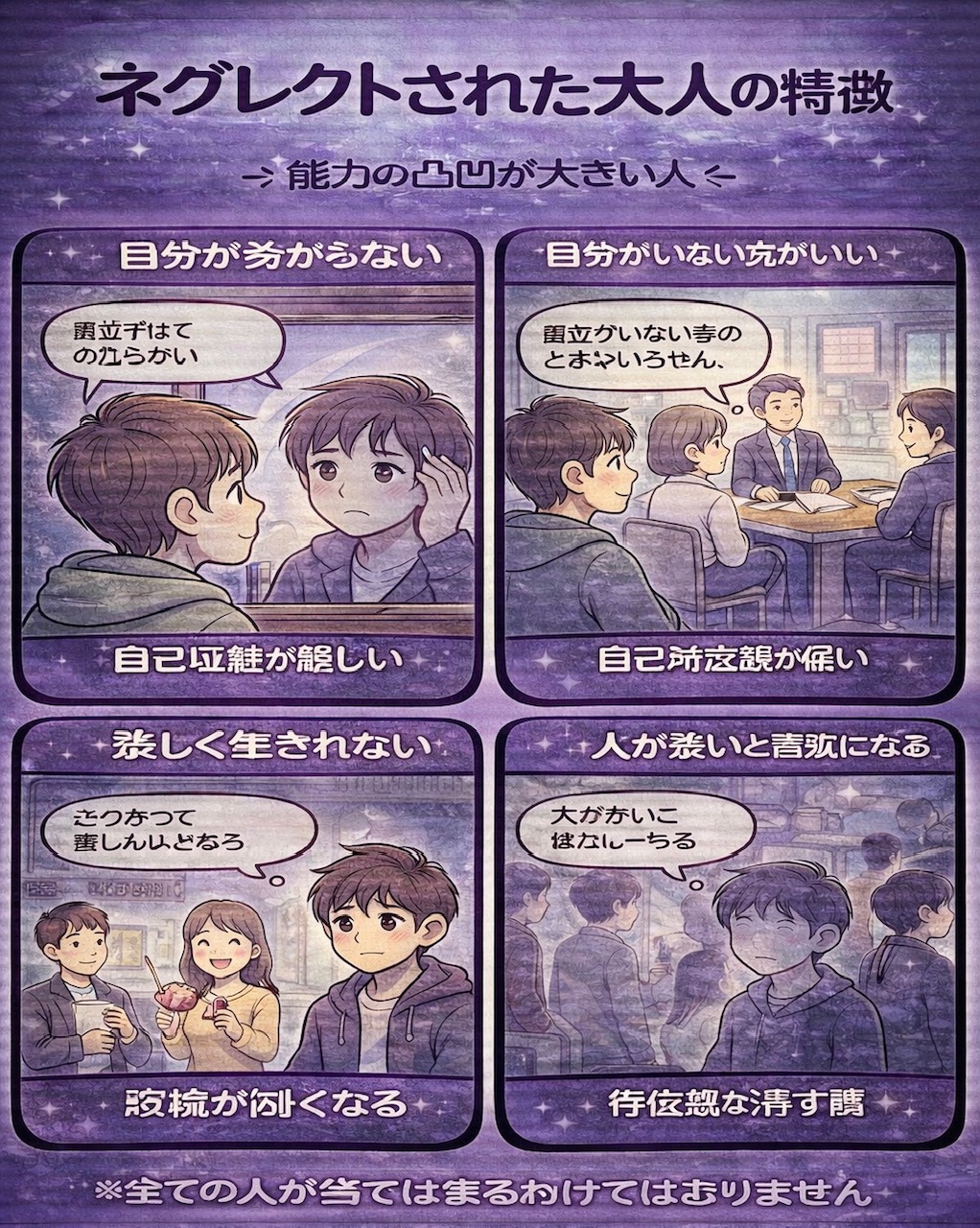 ネクレクトされた大人の特長