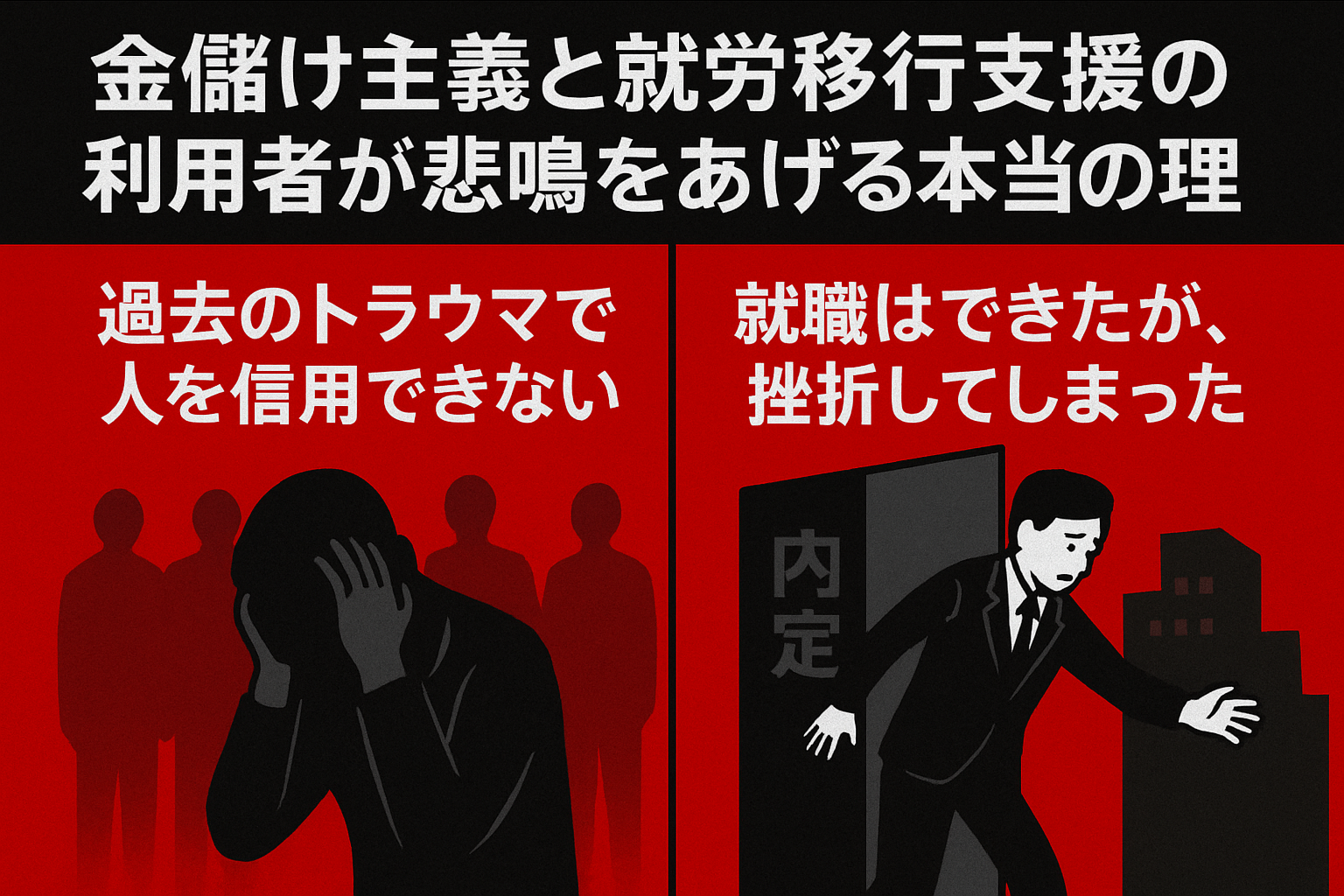 金儲け主義と就労移行支援の利用者が悲鳴をあげる理由