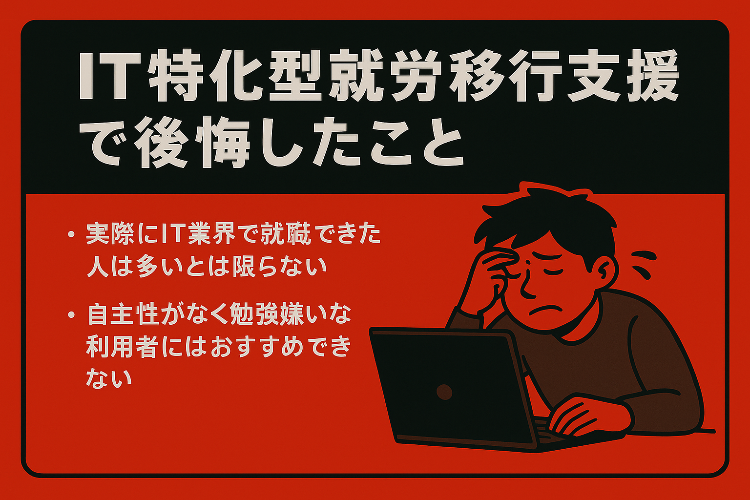 IT特化型就労移行支援事業所で後悔したこと