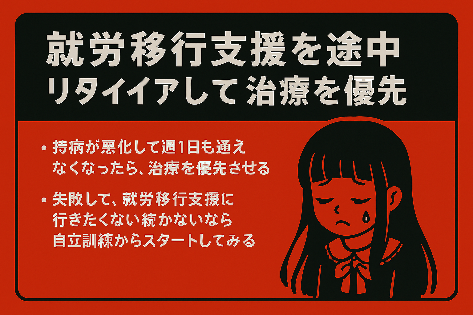就労移行支援を途中でリタイアして治療を優先