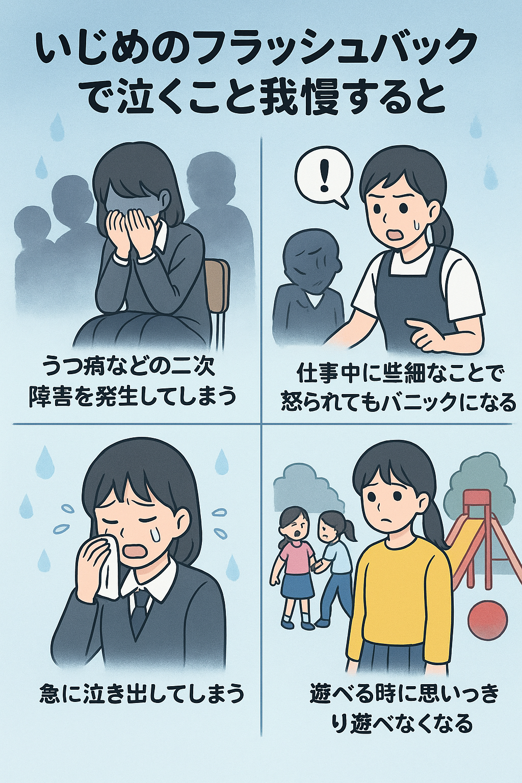 じめのフラッシュバックで泣くこと我慢してこのまま放置すると
