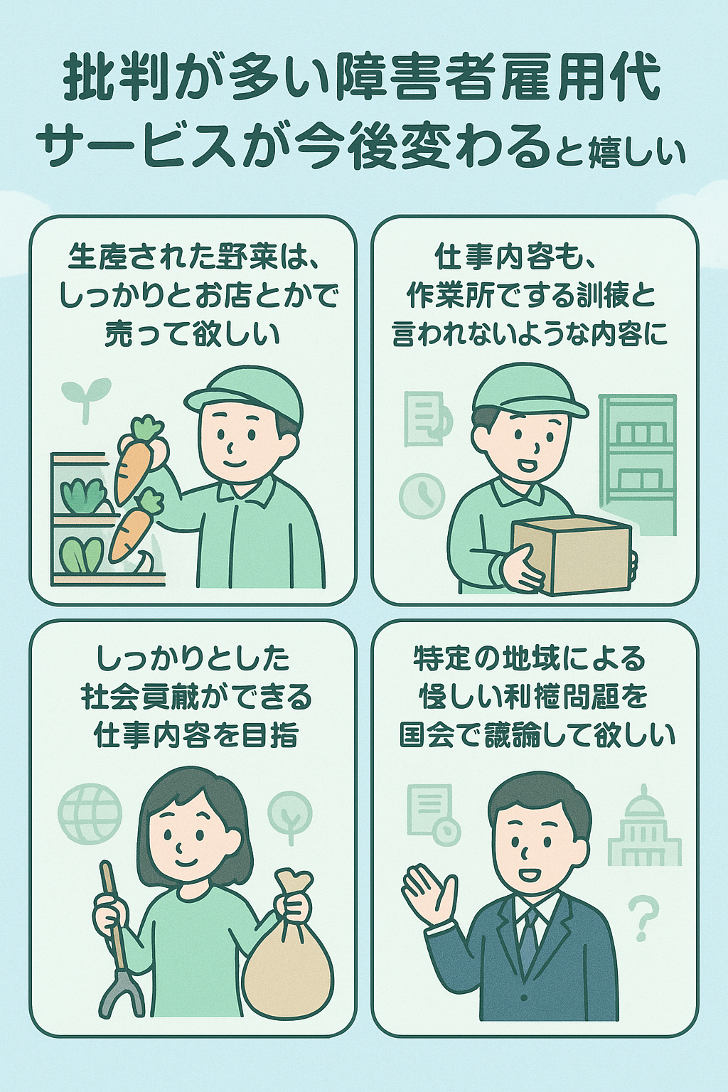 受ける支援をしっかりと選んで仕事を探すこと