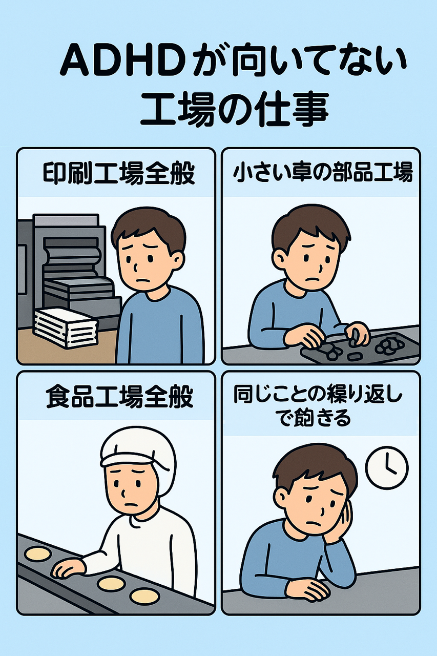 ADHDが特に向いてない工場の仕事